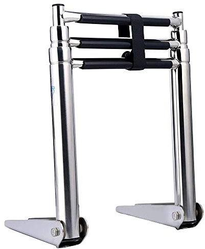 hzexun 2-4 Abschnitte 304 Edelstahl Marine Startleiter Badeleiter Decksleiter Faltteleskopleiter Rolltreppe Schnellboot (3 Sections)