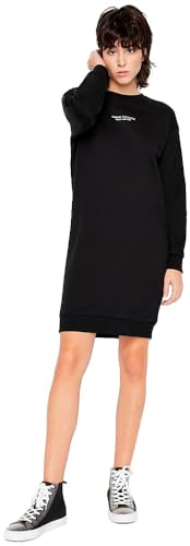 Armani Exchange Sudadera Mujer Milano/New York Logo Casual Vestido, Negro, XL