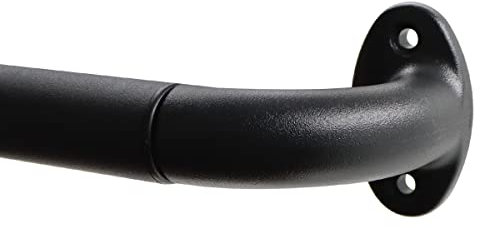 Qlfyuu Vorhangstange Gardinenstange für Verdunkelungsvorhänge, verstellbare ausziehbare Vorhangstange rutschfest Metall Gardinenstange für Fenster(Schwarz,M)