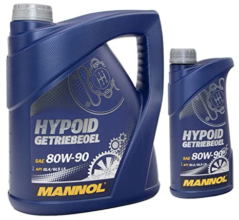 Getriebeöl MANNOL Schaltgetriebe API GL 4/ GL 5 LS 80W-90 4 Liter + 1 Liter für Aprilia Cectek/Herkules Daelim Derbi E-Ton Gilera Harley Davidson Husqvarna Italjet KT M Kymco