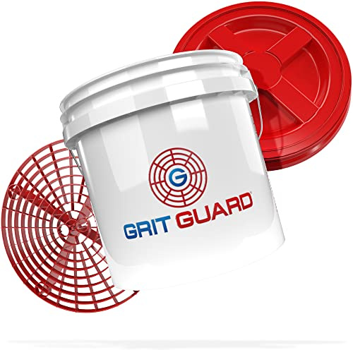 detailmate GRITGUARD Profi Wascheimer Set | US 3.5 GAL Bucket ca. 13L + Gamma Seal Eimer Deckel + Grit Guard Schmutzeinsatz | Ideal für die Handwäsche am Auto, Motorrad & Caravan