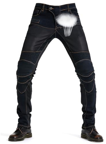 Motorradhose Herren, Motorrad Jeans, Atmungsaktive Motorrad Jeans mit Stretch, Biker Hose für Alltag & Touring