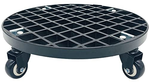 DUNAKE Pflanzenroller Fuer Den Aussenbereich Rund, Untersetzer Mit Rollen, Rollbrett Pflanzen Outdoor, Strapazierfähiger Pflanzenwagen Mit Rollen Für Böden (Color : Black, Size : 14inch)