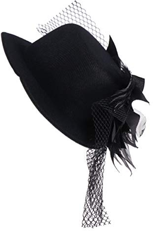 LALAFINA Mini- Top- Hut- Haarclip Blumenschleier Faszinator Hut Burlesque Dekorative Kopfbedeckung Party Gefälligkeiten für Frauen (Schwarz)