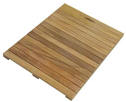 Caillebotis de Douche Respectueux de l'Environnement,Tapis de Bain en Bois Nature,Tapis Antidérapant Tapis de Douche,Caillebotis Douche de Luxe,pour Accessoires de Salle de Bain (50x30m/20x11.8in)