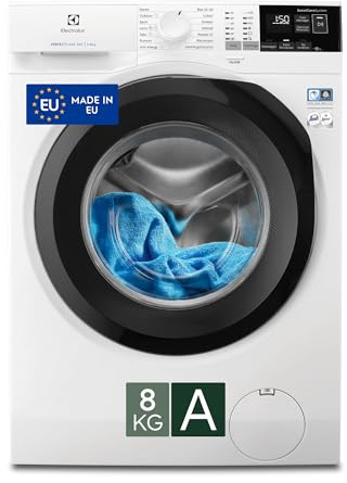 Electrolux Lavatrice a Carica Frontale 8 kg, Serie 600 EW6F484S Tecnologia SensiCare, TimeManager, Display LCD con Touch Control, Classe A,1400 giri/min, 847x596x547 mm, Bianco