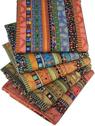 Hantverkstyger 5 st 40 cm x 50 cm etniskt mönster blommigt bomullsfett kvartal paket för lappverk tyg quiltning scrapbooking sömnad konst hantverk material gör-det-själv-projekt