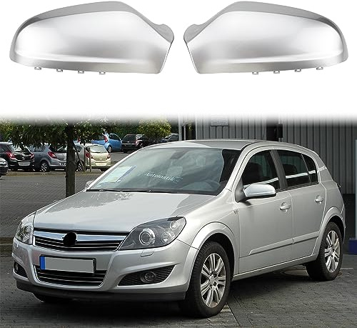 DriSubt 1 Paar Türspiegelabdeckungen Ersatz für 2004-2009 Opel Astra Auto Seitenspiegel Abdeckkappen Rückspiegel Schutzabdeckungen