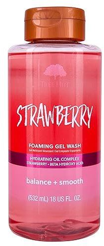 Tree Hut Strawberry Foaming Gel Wash | Cleanse & Soothe Skin Without Stripping Moisture | Made with our Hydrating Oil Complex | 18 fl oz.