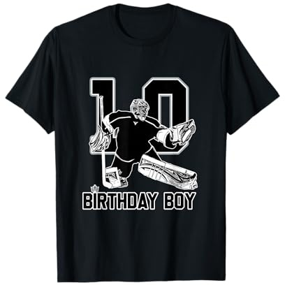 No. 10 Ice Hockey Goalie Happy 10th Birthday Boy T-Shirt