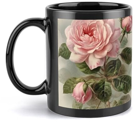 NTVOWPZO Kaffeetassen Große Porzellantasse Vintage Schöne Rose Keramik Steeping Mug mit Henkel Porzellan Kaffeetassen Lustige Tasse Teetassen mit Griff für Männer Frauen