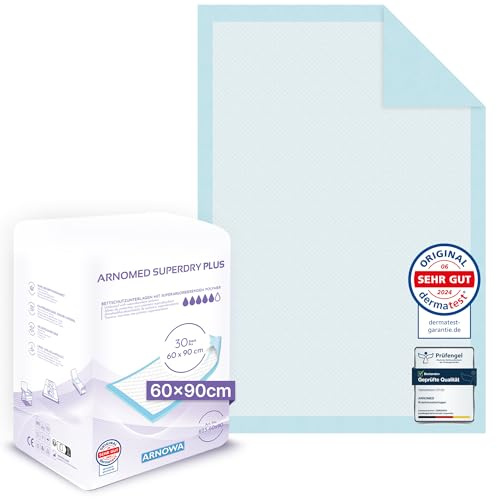 180x ARNOMED empapadores cama adultos para incontinencia 60x90cm, cambiador desechable bebe, empapadores bebe, empapador de celulosa de 5 capas, empapadores desechables para incontinencia