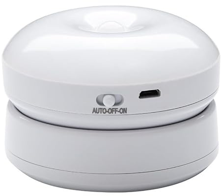 YverLand Luz Nocturna con Sensor de Movimiento Luz Nocturna Infantil Regulable (AUTO-OFF-ON), Luz de Noche Blanco Cálido para Armario, Pasillo, Escalera, Habitación (360 Grados 1 pieza)