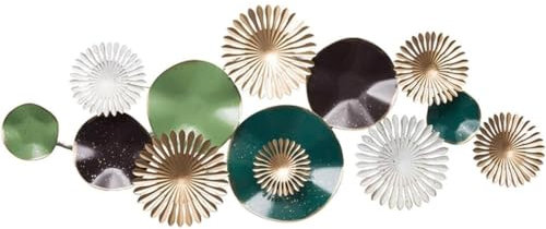 AMYSTY Wandskulpturen Wanddeko Wandornament Große Wanddekoration Aus Metall, Moderne, Kreative, Geometrische, Runde Wandskulpturen Für Schlafzimmer, Büro Wandschmuck Wanddekoration