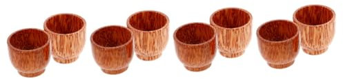 Alipis 8pcs Japanese Wooden Tea Mug Reusable Cups for Tea Hot Drink Cup Multi-Functional Wine Mug Home Office Water