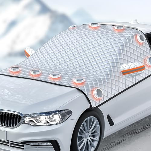 LXCMQL Frontscheibenabdeckung für VW Multivan T6, Magnetische Auto Windschutzscheibenabdeckung Scheibenabdeckung Für Die Gegen Schnee EIS Frost Sonne,B Silver