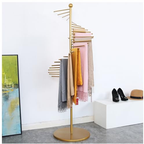 Schal- und Gürtel-Organizer aus Metall mit Spiral-Design, freistehend, platzsparend, Zubehörhalter für Schals, Hijabs und Bänder, Hängestange für Bekleidungsgeschäfte
