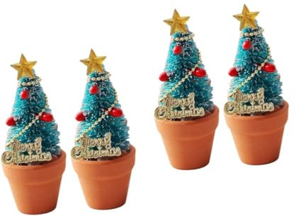 Gatuida 4stücke Mini Weihnachtsbaum Im Topf Für Miniaturhäuser Weihnachtsdekoration Und -szenen Langlebig Und Gestaltet Tischdeko Für Festtage
