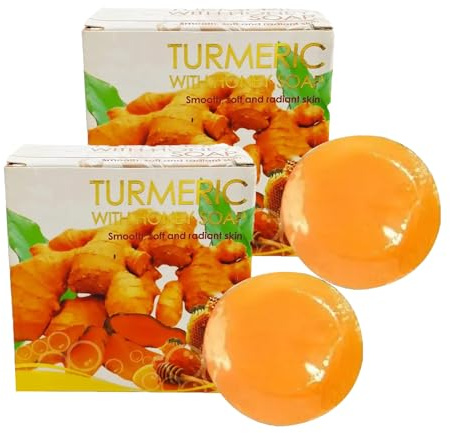 Barra Di Sapone Di Curcuma Per Viso, 2X Barra Sapone Per La Pelle Limpida Con Estratto Di Zenzer-o, Per Lavaggio Del Viso Per La Pulizia Del, Sapone Di Sapone Per Il Corpo Di Pulizia