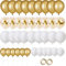 Elalove 70 Ballons Blancs et Dorés à Paillettes pour Mariage Anniversaire - Kit Décoration Fête avec 20 Ballons Or 12, 10 Ballons Confettis, Rubans Dorés (Blanc & Or Métallisé)
