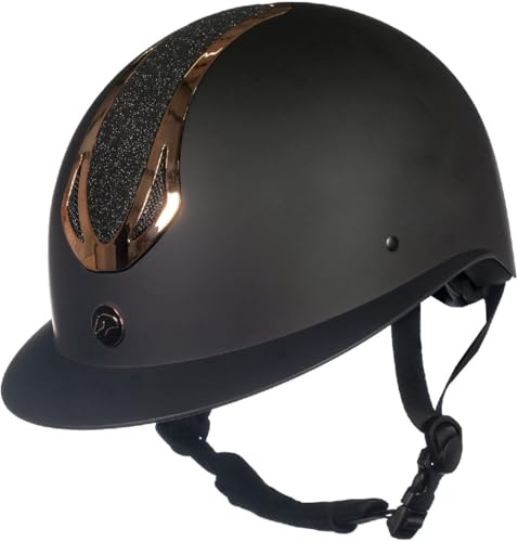 HKM Damen Illusion Reithelm, Schwarz/Rosegold, 52-54 cm