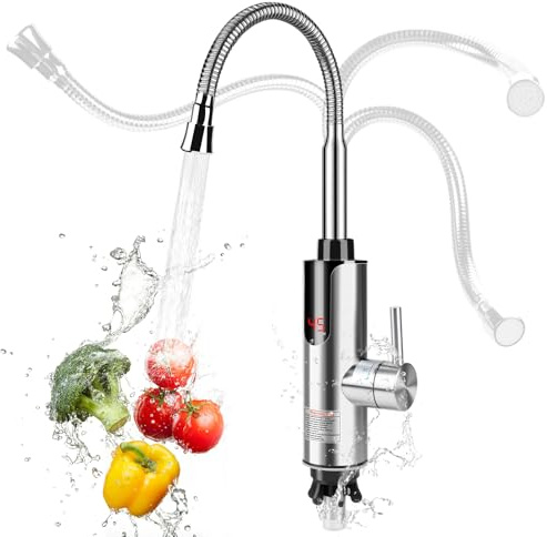 Robinet électrique avec chauffe-eau instantané, 220 V 3000 W, robinet de cuisine, chauffe-eau intelligent pour cuisine, jardin, salle de bain, caravane, camping (B)