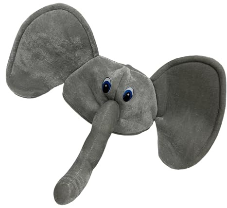 ZEPFJHE Divertido sombrero de elefante para adultos, accesorio de disfraz para hombres y mujeres, Halloween, cosplay, accesorios de animales, gorros de elefante