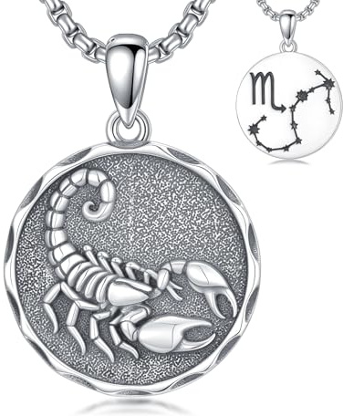 PROESS Sternzeichen Halskette 925 Sterling Silber Sternenkonstellations Anhänger Horoskop Astrologie Schmuck Ideales Geburtstags Geschenk für Männer Frauen Weihnachten