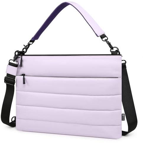 HYZUO 15-16 Pulgadas Funda para Portátil para MacBook Pro 16 M5-M1 A3428 A3429, MacBook Pro/Air 15, 15 15,6 DELL/HP/Lenovo/ASUS/Samsung, Bolsos Hombro Dobles Mujer Trabajo Diario Mano, Violeta Lila