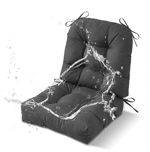 AZVFLY Dicke Outdoor Sitzkissen Stuhl 2 Stück Wasserdichtes (Dunkelgrau)