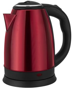 GOABXYEN Bollitore Elettrico Spazzolato, Acciaio Inossidabile 304, spegnimento Automatico e Protezione Contro l'ebollizione per Acqua Calda, tè o caffèRed,2L XXZ