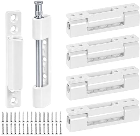 5 Stück Tür und Fenster Scharniere,95mm türscharniere Aluminiumlegierung fensterscharnier Fensterbeschläge Ersatzteile Fliegengitter Tür Fenster (Weiß)