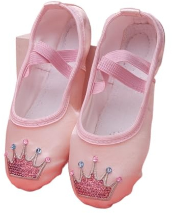 DVMSIEF Scarpette Danza Classica Bambina Scarpa da Ballo for Bambini Suola Morbida Pratica Ricamo in Raso Balletto Corpo Yoga Ragazza Scarpe Ginnastica Indoor(Elizabeth Flesh,30)