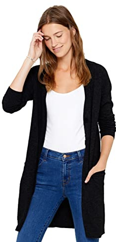 State Cashmere Button Front Fashion Cardigan - Long Sweater/Sweater Dress for Women Made with 100% Pure Cashmere Sourced from Inner Mongolia Goats - Soft, Lightweight & Versatile - (Black, X-Large)