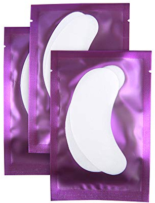 Florica 50 Paar Augenpads Wimpernverlängerung Fusselfrei Augen Gel Extensions Patch Hydrogel Lint Free Augenmaske Augenklappe Eye Gel Patch (Lila)