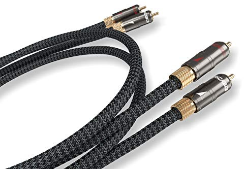 RICABLE MR2 MAGNUS 2 x 2m - Câble Audio RCA Cinch stéréo High-End plaqué or