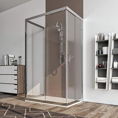 Box doccia cabina 3 tre lati 70x90x70 cm porta scorrevole vetro anticalcare trasparente 6mm. Palma