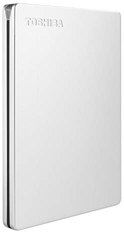 Toshiba 2TB Canvio Slim - Disco Duro Externo Portátil, Disco Duro Compatible con Windows y Mac, Tecnología USB 3.2. Tecnología Gen 1, Acabado en Aluminio, Plata (HDTD310XS3DA)