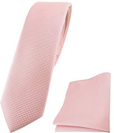 TigerTie schmale Designer Krawatte Designer Einstecktuch in fein gepunktet - Breite 4,5 cm