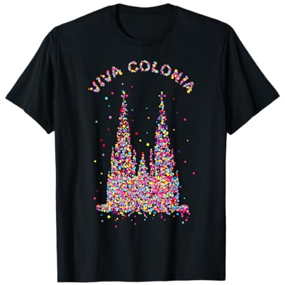 Kölner Dom Viva Colonia Fasching Karneval Konfetti Kostüm T-Shirt
