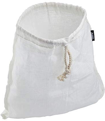 GEFU Bolsa de leche de nueces NUTIE – leche de nueces vegana, leche de almendras, leche de avellana, paño para pasar, paño de filtro de cáñamo reutilizable