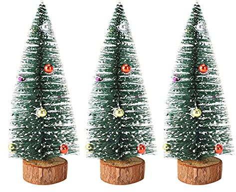 Betos Mini-Weihnachtsbäume, 15 cm, 20 cm, 25 cm, 30 cm, Tischbäume, Schnee, Frost, Bäume, Weihnachtsbäume, kleine künstliche Kiefern für Heimwerker, Heimdekoration, Tischdekoration (3 Stück/Packung)