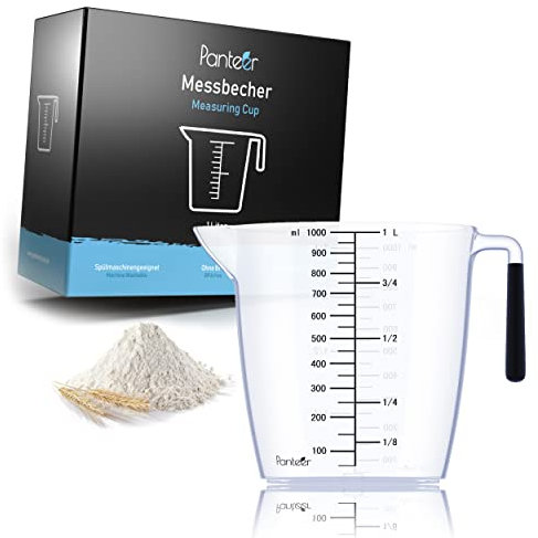 Panteer® Messbecher 1L BPA-frei – Hitzebeständig und Spülmaschinenfest bis 90°C – Ideal für Küche & Backen – Kunststoff Messbecher