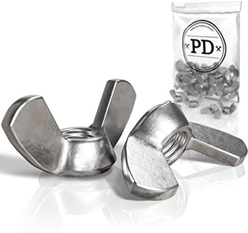 PD® Flügelmuttern M3 - Hochwertige A2 Edelstahl Flügelmutter | 10 Stück | Rostfreie Schmetterlingsmutter & Wing Nut aus V2A | zur universellen Nutzung, DIN 315 | für Garten, Werkstatt, Innen & Außen