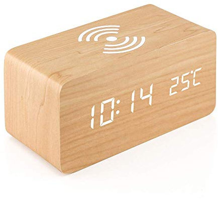 QI Digital Wecker Ladestation Qi Wireless Ladegerät für iPhone Samsung Tischuhr