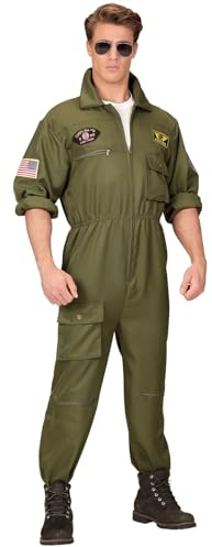 shoperama Herren-Kostüm Kampfjet Pilot Kampfflieger Piloten-Overall Jetpilot Kampfpilot Flieger Army