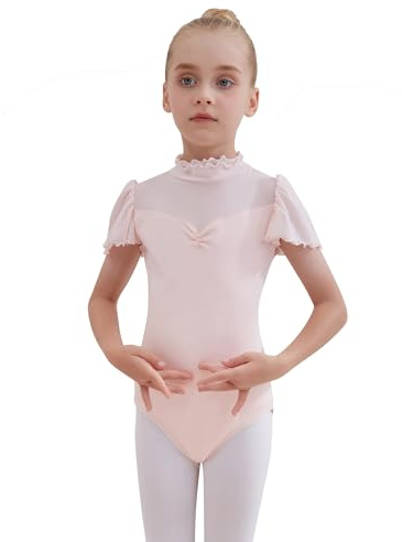 Balettkläder för barn, flickor, bomull, balettklänning, dansklänningar, kortärmad, balettdräkt, dansklänning, dansbody, baletttröja