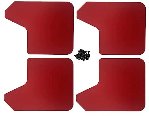 TOTMOX Set di 4 paraspruzzi paraspruzzi con kit di ferramenta, uniV/e*rsal esterni, per auto, camion, SUV, furgoni, colore rosso