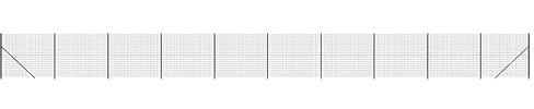 vidaXL Wire Mesh Fence with Flange - Galvanised PVC Coated Steel, Anthracite - 2x25m - Includes Posts & Fittings for Home or Animal Enclosure Usage