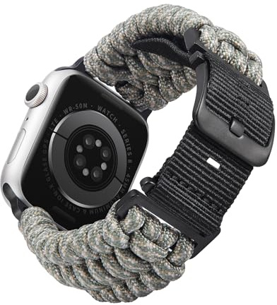 BINLUN Kompatibel mit Apple Watch Armband 49mm 46mm 45mm 44mm 42mm Geflochten Paracord Nylon Ersatzarmband Passt für iWatch Armbänder Series Ultra3/Ultra2/Ultra/11/10/9/8/7/SE3/SE2/SE/6/5/4/3/2/1